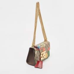 Gucci Multicolor GG Supreme Canvas and Leather Small Tian Padlock Shoulder Bag