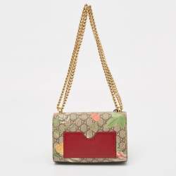 Gucci Multicolor GG Supreme Canvas and Leather Small Tian Padlock Shoulder Bag