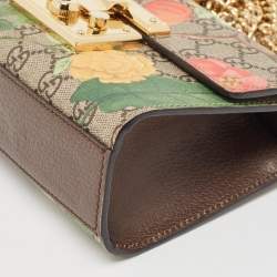 Gucci Multicolor GG Supreme Canvas and Leather Small Tian Padlock Shoulder Bag