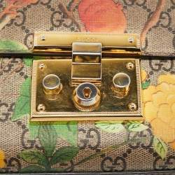 Pre Owned Gucci Multicolor Tian GG Supreme Canvas Small Padlock Shoulder Bag