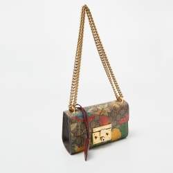 Pre Owned Gucci Multicolor Tian GG Supreme Canvas Small Padlock Shoulder Bag
