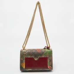 Pre Owned Gucci Multicolor Tian GG Supreme Canvas Small Padlock Shoulder Bag