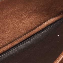 Pre Owned محفظة غوتشي بامبو غوتشيسيما بني بشراشيب وسحاب محيط