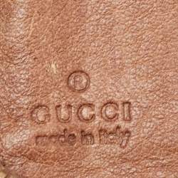 Pre Owned محفظة غوتشي بامبو غوتشيسيما بني بشراشيب وسحاب محيط