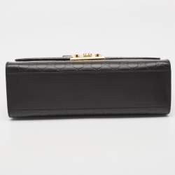 Pre Owned Gucci Black Guccissima Leather Medium Padlock Shoulder Bag