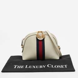 Gucci Off White Leather Small Ophidia Shoulder Bag
