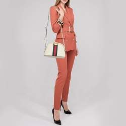 Gucci Off White Leather Small Ophidia Shoulder Bag
