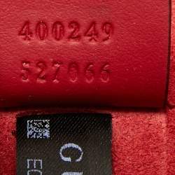 Pre Owned Gucci Red/Beige GG Supreme Canvas and Suede Small Dionysus Shoulder Bag