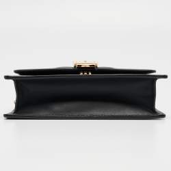 Pre Owned Gucci Black Leather Super Mini Sylvie Chain Shoulder Bag