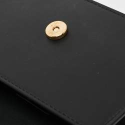 Pre Owned Gucci Black Leather Super Mini Sylvie Chain Shoulder Bag