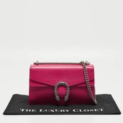 Pre Owned Gucci Pink Leather Small Dionysus Crystals Shoulder Bag