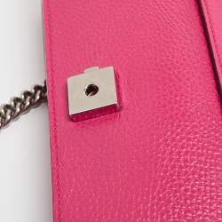 Pre Owned Gucci Pink Leather Small Dionysus Crystals Shoulder Bag