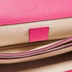 Pre Owned Gucci Pink Leather Small Dionysus Crystals Shoulder Bag