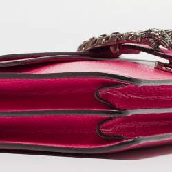 Pre Owned Gucci Pink Leather Small Dionysus Crystals Shoulder Bag