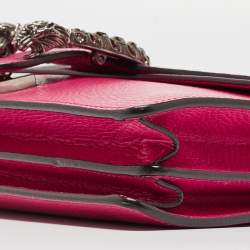 Pre Owned Gucci Pink Leather Small Dionysus Crystals Shoulder Bag