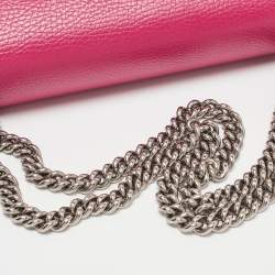 Pre Owned Gucci Pink Leather Small Dionysus Crystals Shoulder Bag