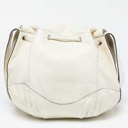 Gucci White Python and Leather Flower Tattoo Tribeca Messenger Bag