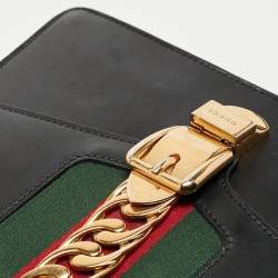 Pre Owned Gucci Black Leather Small Sylvie Shoulder Bag