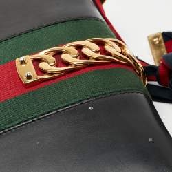 Pre Owned Gucci Black Leather Small Sylvie Shoulder Bag