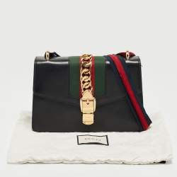 Pre Owned Gucci Black Leather Small Sylvie Shoulder Bag