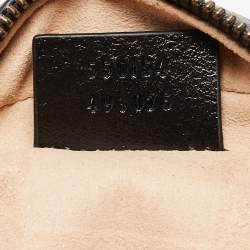 Pre Owned Gucci Black Matelassé Leather Mini GG Marmont Round Crossbody Bag