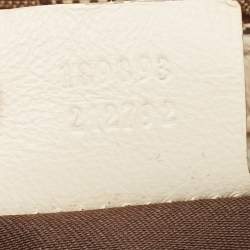 Pre Owned Gucci Beige/Off White GG Canvas and Leather Equestrian Horseshoe Satchel