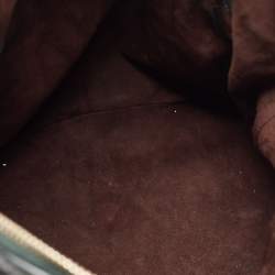 Pre Owned Gucci Green/Black Python and Leather Interlocking G Charm Bag