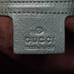 Pre Owned Gucci Green/Black Python and Leather Interlocking G Charm Bag