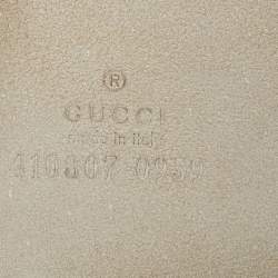 Pre Owned Gucci Old Rose GG Supreme Blooms Canvas and Suede Zip Pouch