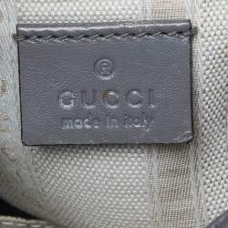 Pre Owned Gucci Grey Diamante Leather Medium Hilary Bucket Bag