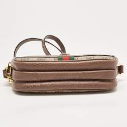 Gucci Beige/Brown GG Supreme Canvas and Leather Ophidia Crossbody Bag