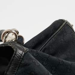 Pre Owned Gucci Black GG Canvas and Leather Large Babouska Indy Hobo