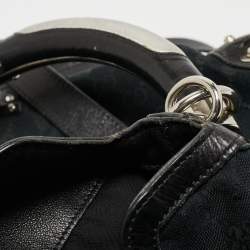 Pre Owned Gucci Black GG Canvas and Leather Large Babouska Indy Hobo