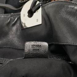 Pre Owned Gucci Black GG Canvas and Leather Large Babouska Indy Hobo