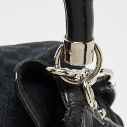 Pre Owned Gucci Black GG Canvas and Leather Large Babouska Indy Hobo