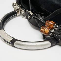 Pre Owned Gucci Black GG Canvas and Leather Large Babouska Indy Hobo