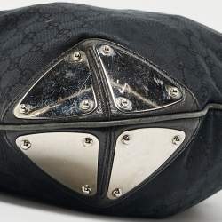 Pre Owned Gucci Black GG Canvas and Leather Large Babouska Indy Hobo