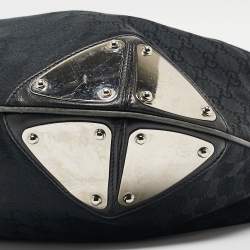 Pre Owned Gucci Black GG Canvas and Leather Large Babouska Indy Hobo