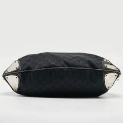 Pre Owned Gucci Black GG Canvas and Leather Large Babouska Indy Hobo