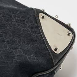 Pre Owned Gucci Black GG Canvas and Leather Large Babouska Indy Hobo