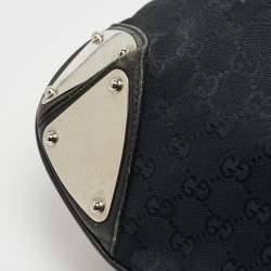 Pre Owned Gucci Black GG Canvas and Leather Large Babouska Indy Hobo