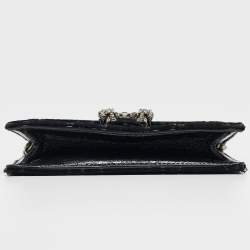 Gucci Black GG Velvet and Leather Super Mini Dionysus Shoulder Bag