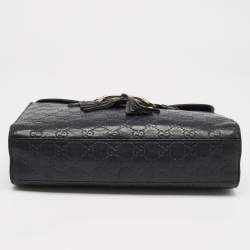 Gucci Black Guccisima Leather Medium Emily Shoulder Bag