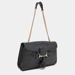 Gucci Black Guccisima Leather Medium Emily Shoulder Bag