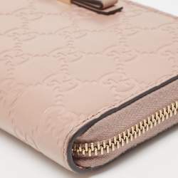 Gucci Beige Guccissima Leather Zip Around Continental Wallet