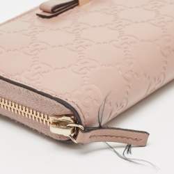 Gucci Beige Guccissima Leather Zip Around Continental Wallet