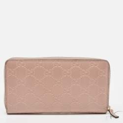 Gucci Beige Guccissima Leather Zip Around Continental Wallet