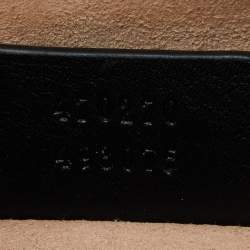 Pre Owned Gucci Black GG Velvet and Patent Leather Sylvie Top Handle Bag