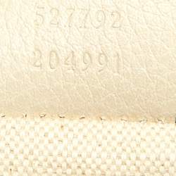 Gucci Cream Leather Logo Web Belt Bag