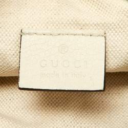 Gucci Cream Leather Logo Web Belt Bag